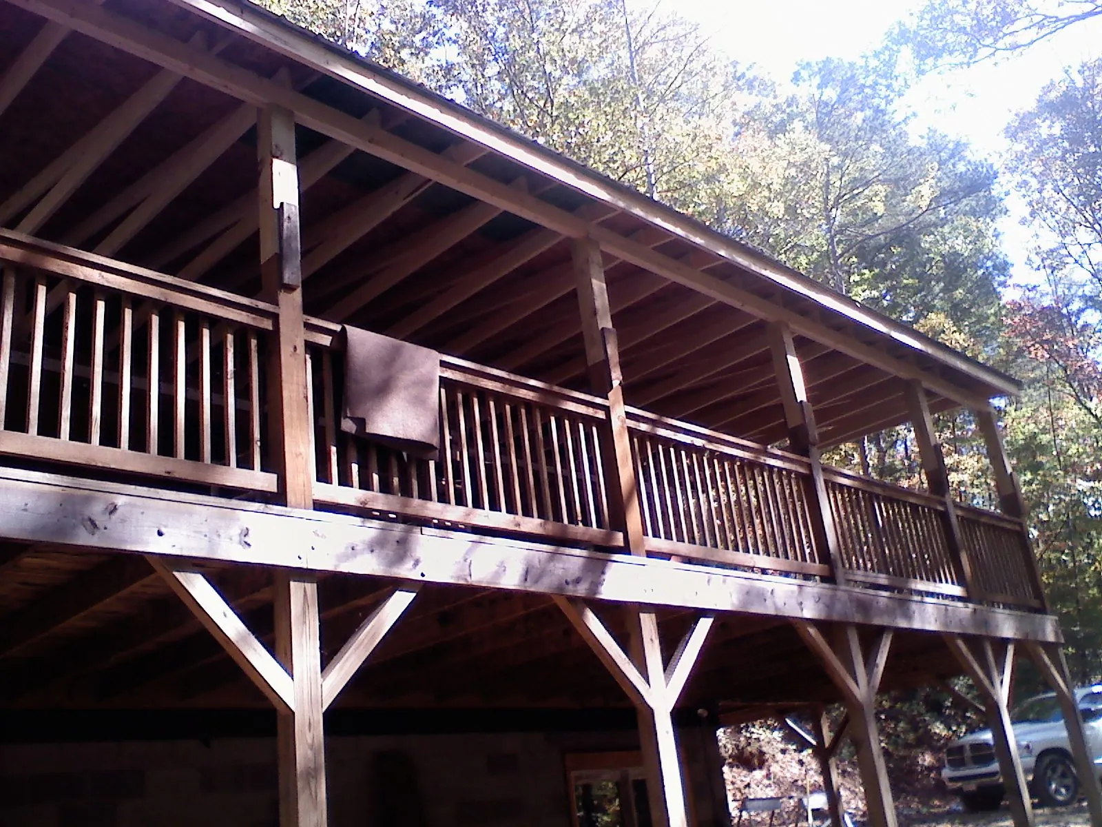 Timber framing under a new elevated porch and deck — Roof Leak Repair in Roopville by Roofing Brothers
